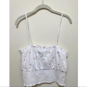 Isa & Ella Women's White Spaghetti Strap Cropped Smocked Summer Cami Top…